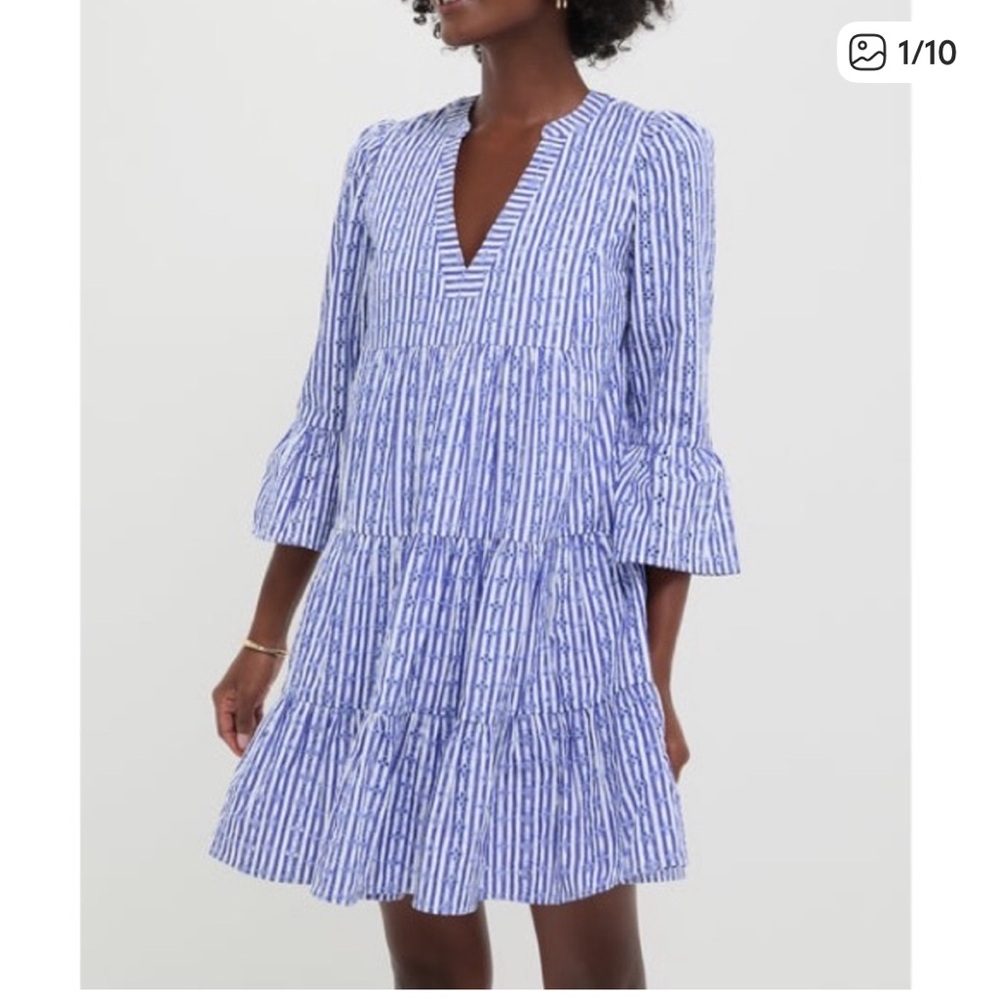 Pomander Place Striped Blue Mini Dress